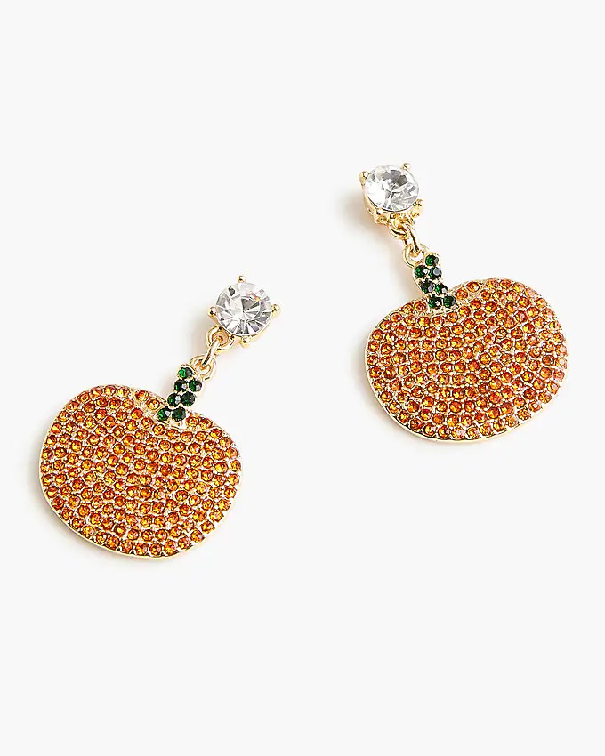 Pav&eacute; pumpkin earrings | J.Crew Factory