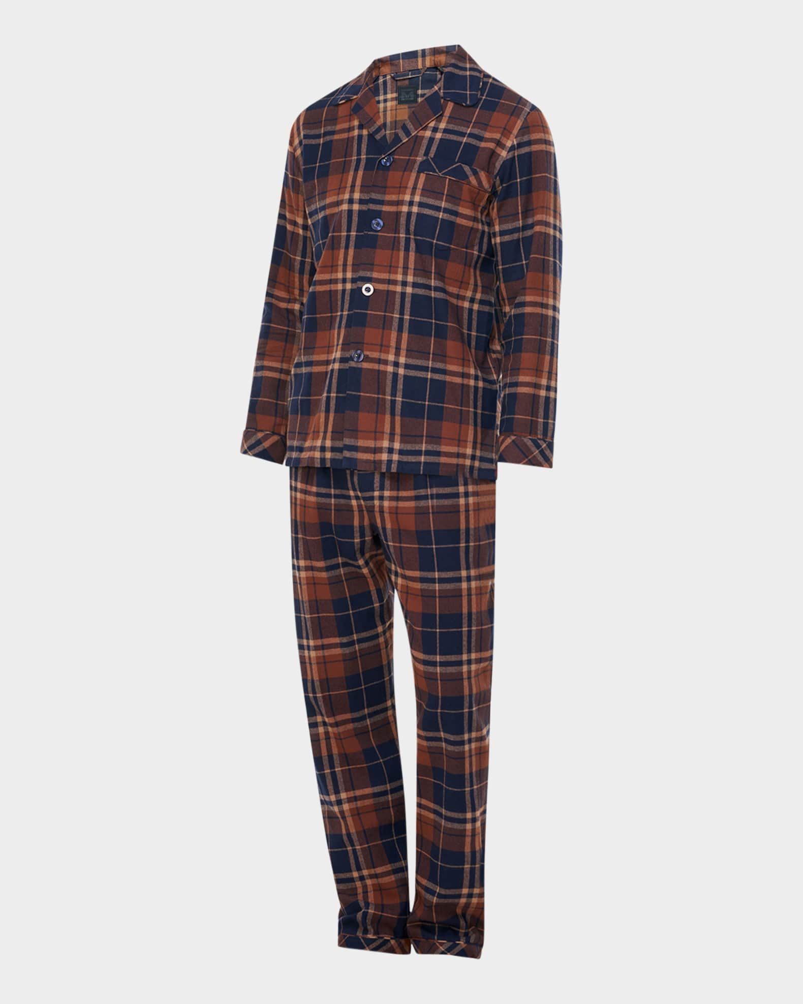 Men's Flannel Long Pajama Set | Neiman Marcus