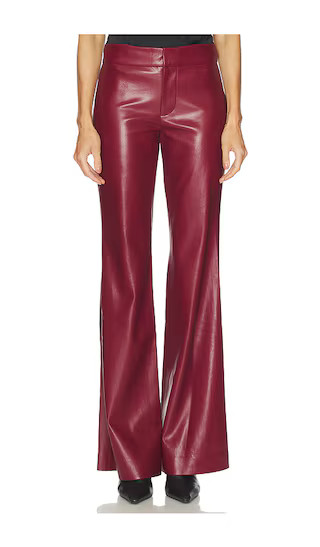 Andrew Vegan Leather Midrise Bootcut Slim Pant in Oxblood | Revolve Clothing (Global)