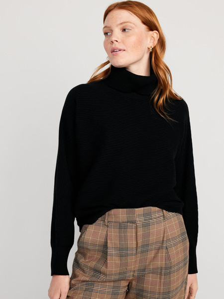 Cropped Rib-Knit Turtleneck Sweater for Women | Old Navy (US)