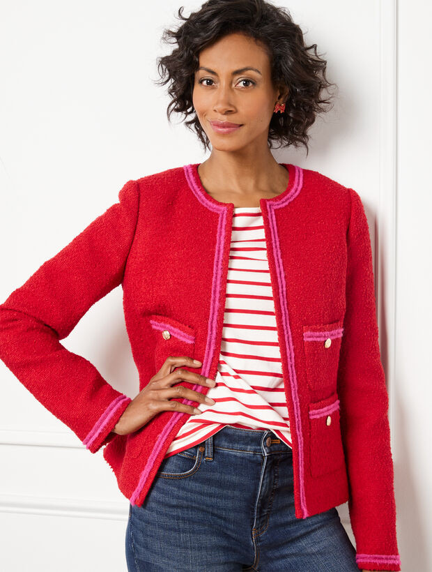 Contrast Tweed Jacket | Talbots