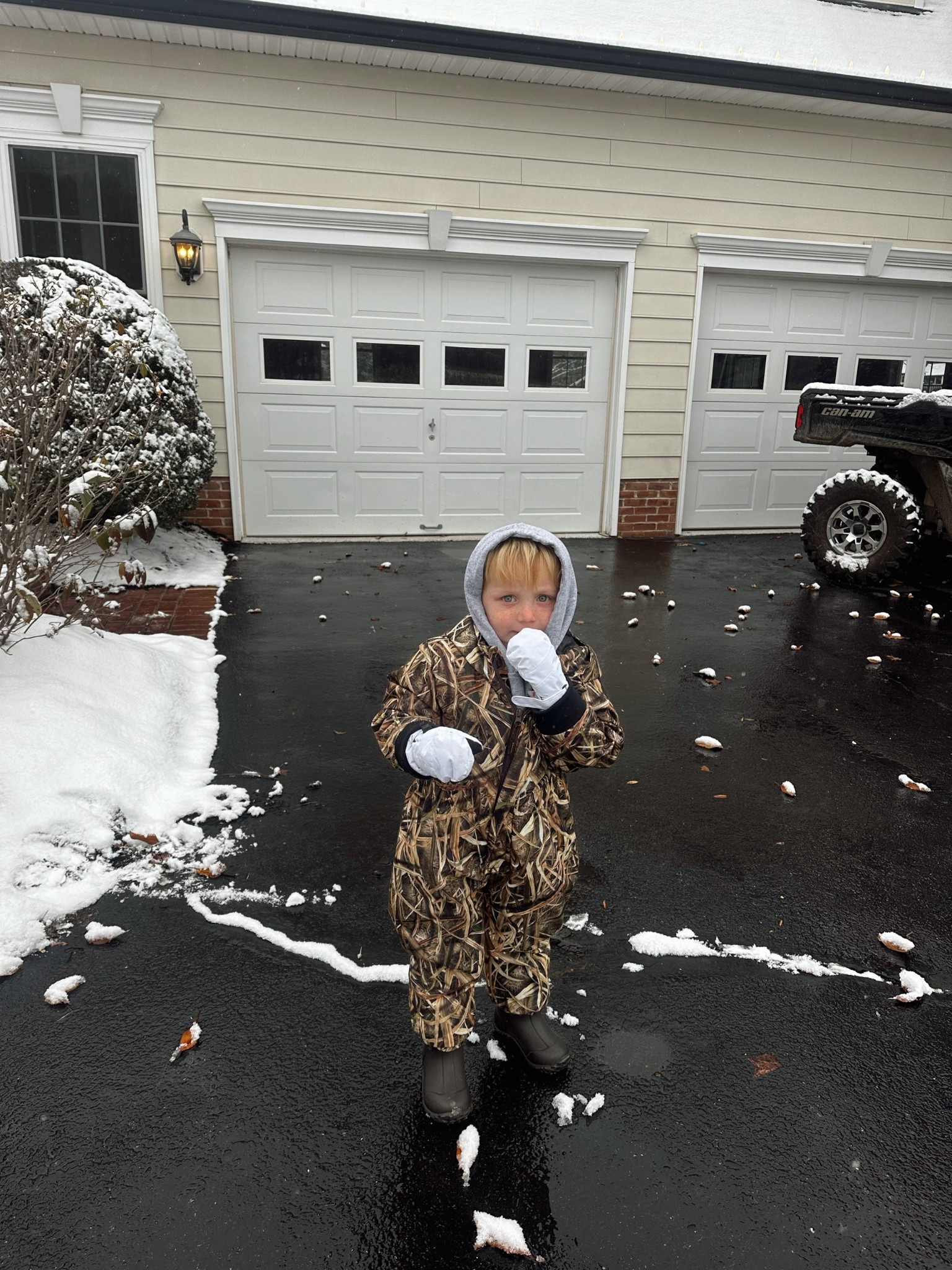 Camo snowsuit and boots. No more hassle of putting on pants AND a jacket!! ❄️ 

#LTKootd #LTKHoliday #LTKBaby