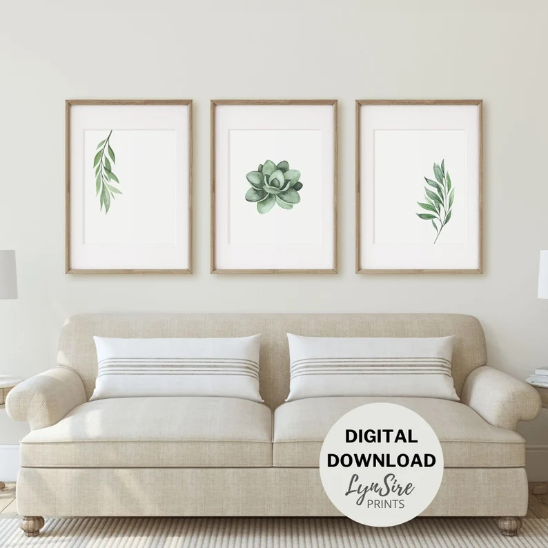 Succulent Wall Art Printable Set of 3 Botanical Print Set - Etsy | Etsy (US)