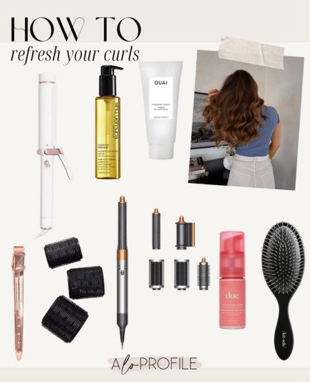 How to: refresh your curls.here are all the products I used before (dry shampoo & oil) + after (finishing cream) too. You don't have to have an airwrap-any round brush & dryer will work on your bangs or front layers if you have them!

#LTKbeauty