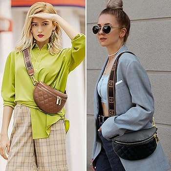 Eslcorri Small Crossbody Sling Bag for Women Trendy - Fanny Packs Leather Chest Belt Bum Bag Anti... | Amazon (US)