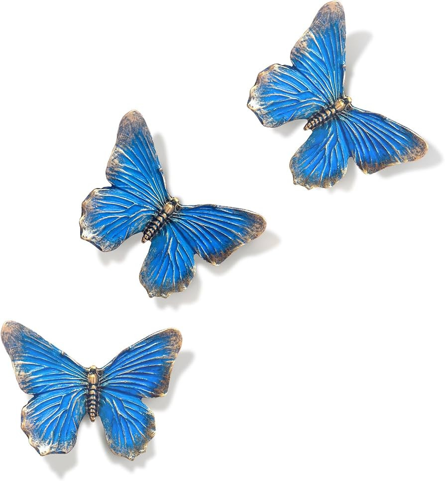 GUSFREUD 3D Butterfly Wall Decor Set \u2013 Resin Wall Decor for Living Room, Bedroom, Bathroom, ... | Amazon (US)