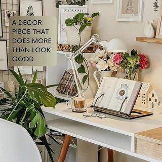 Recipe Stand Wooden Book Stands for Reading, Cookbook Stand for Kitchen in Oak | The Home Depot