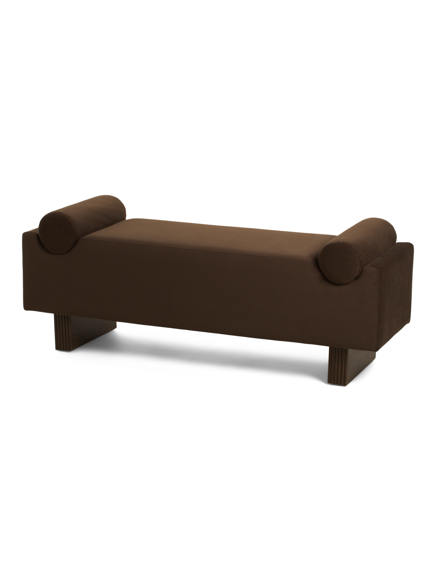 55x21.5 Velvet Cushioned Fluted Bench With Bolster Pillows | Chairs & Seating | Marshalls | Marshalls