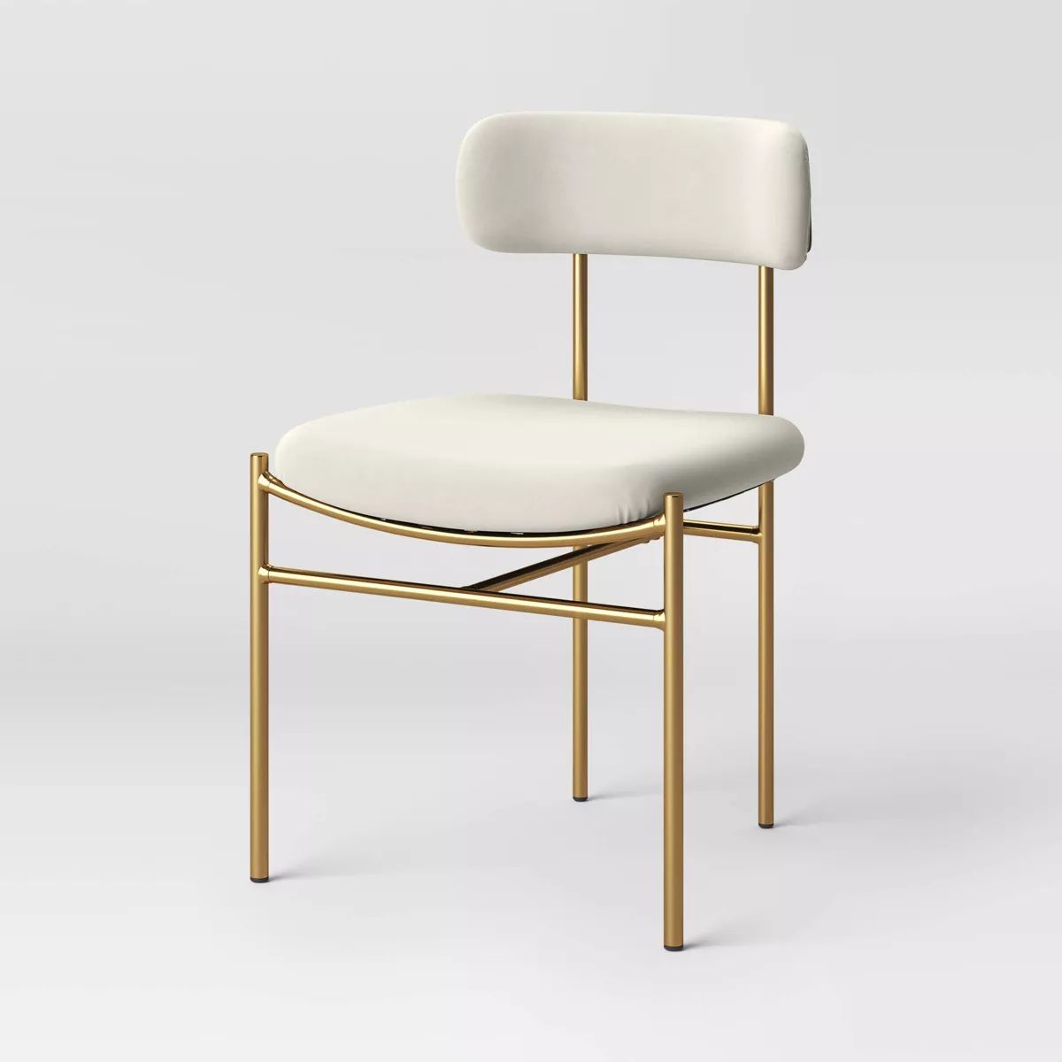 Orion Luxe Dining Chair with Brass Legs Gray Velvet - Threshold™ | Target
