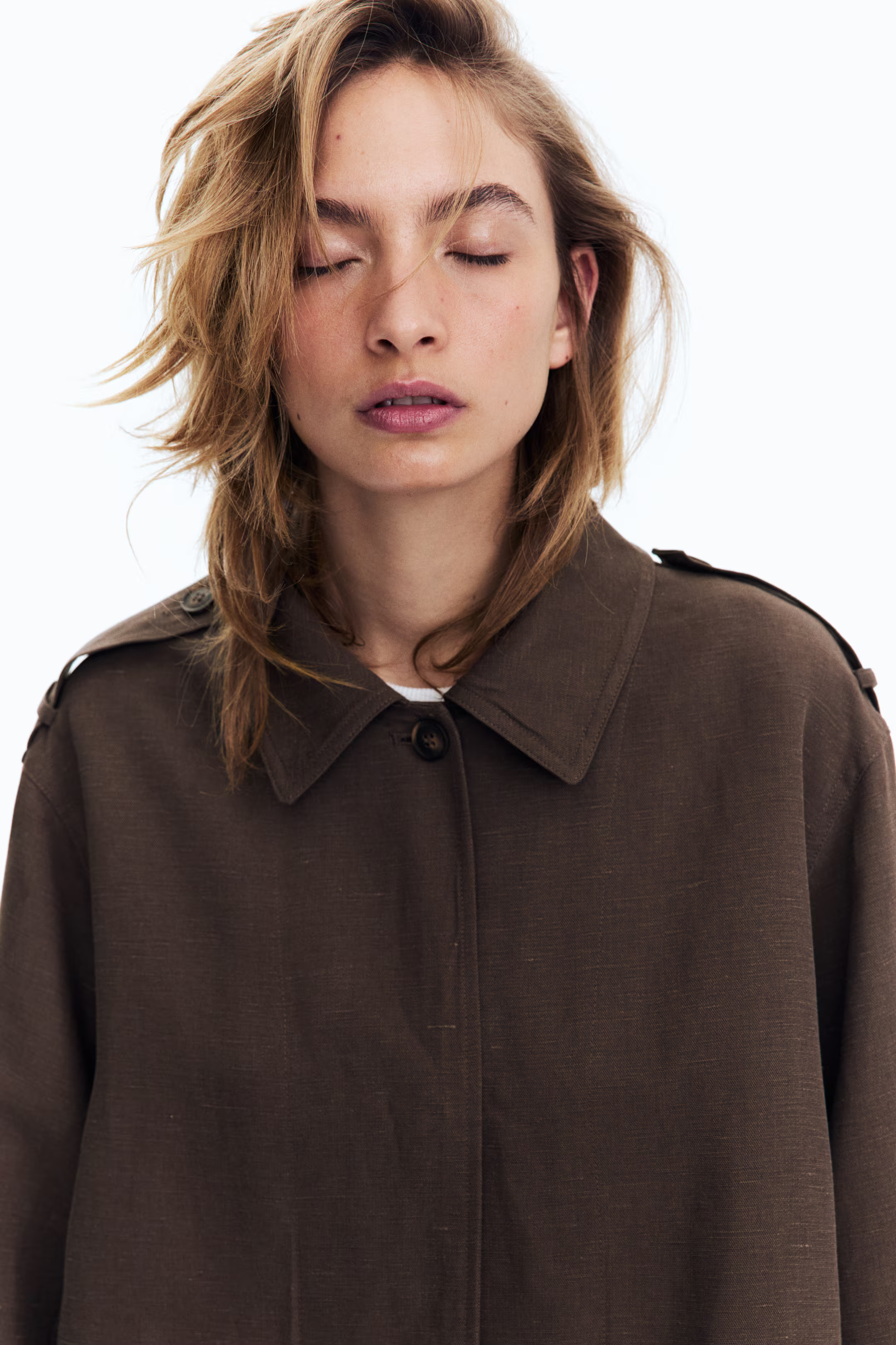 Oversized linen-blend jacket | H&M (UK, MY, IN, SG, PH, TW, HK)