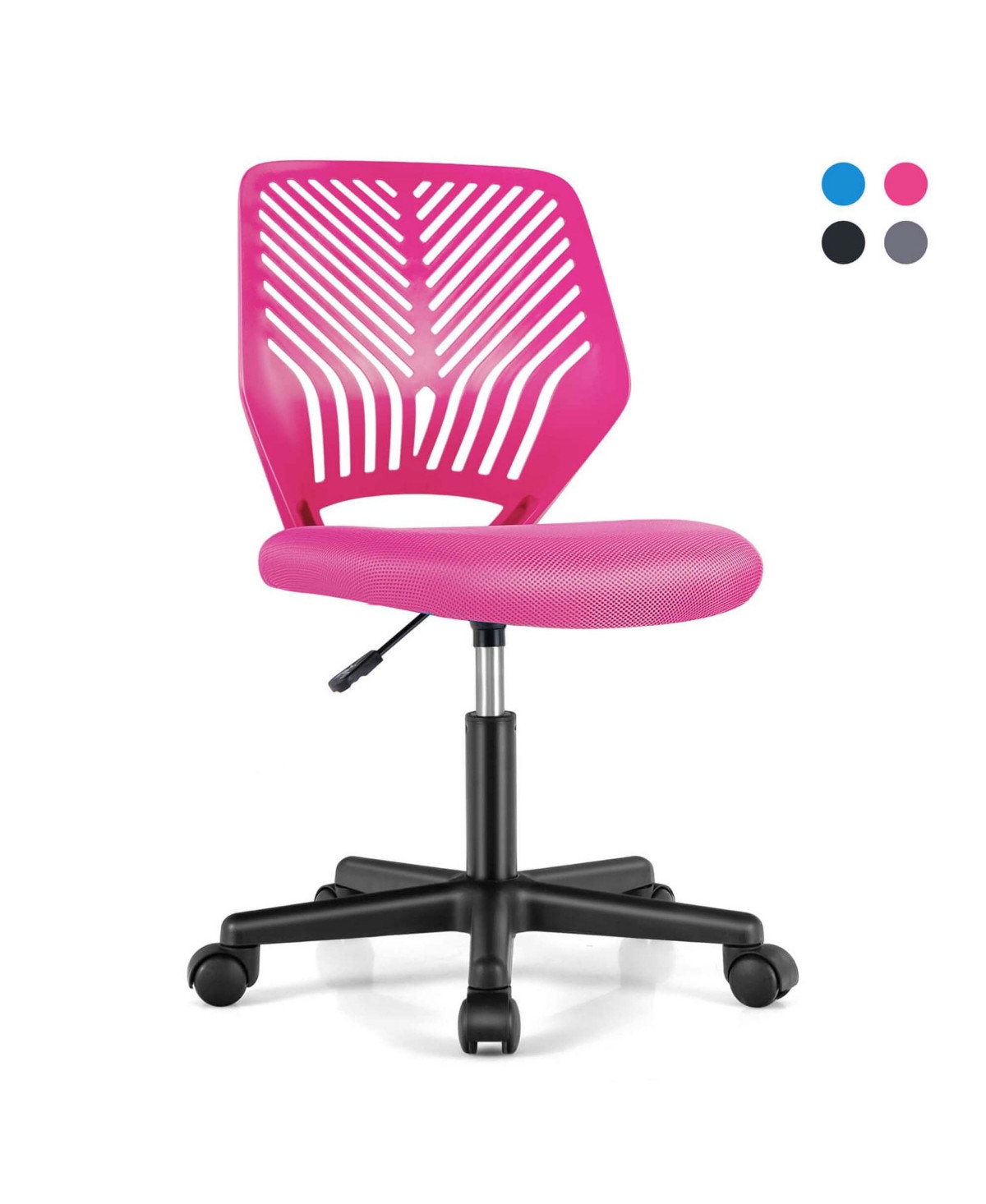 Height-adjustable Ergonomic Kids Desk Chair with Universal Casters Working Chair - Pink | Macy's
