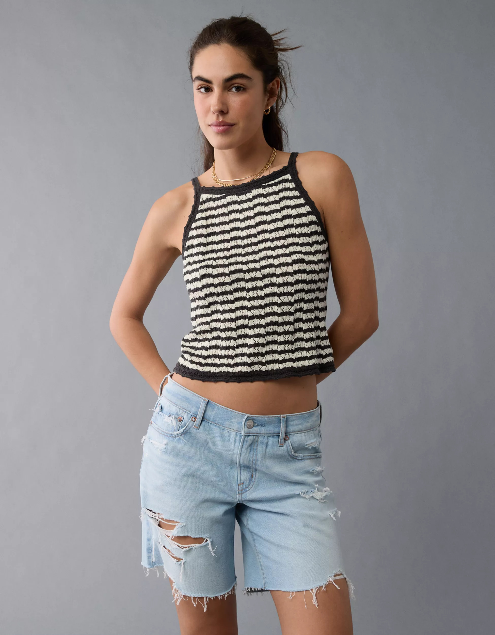 AE High Neck Crochet Tank Top | American Eagle Outfitters (US & CA)