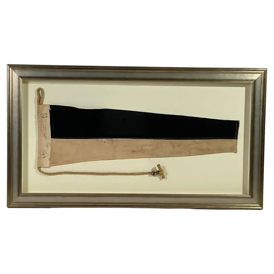 Vintage Nautical Signal Flag in Frame | 1stDibs