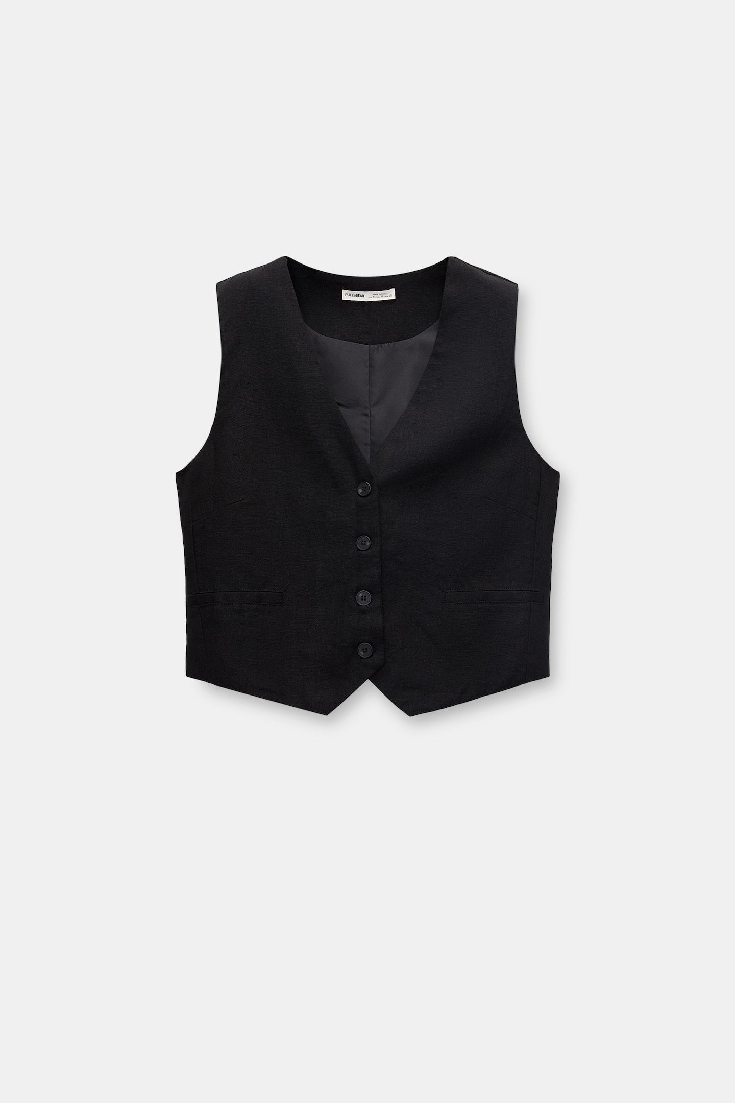 Basic linen-blend waistcoat | PULL and BEAR UK