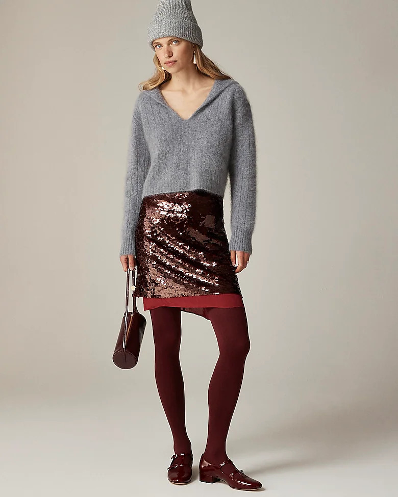 Chiffon-lined sequin skirt | J. Crew US