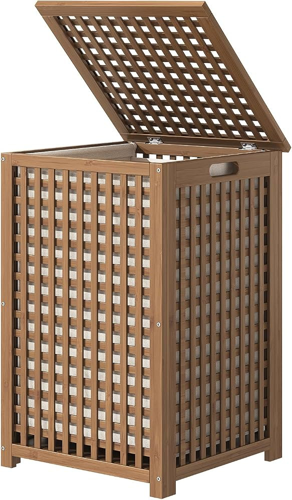 oakvivo Laundry Basket with Lid, Bamboo Laundry Hamper with Handles and Removable Liner Bag, Clot... | Amazon (US)