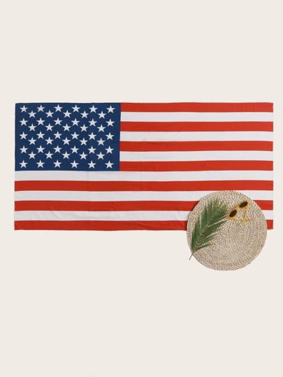 American Flag Pattern Beach Blanket | SHEIN