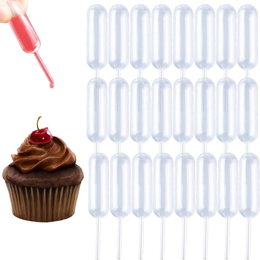 moveland 4ml Plastic Cupcake Pipettes Squeeze Syringes, 50 Pcs Disposable Liquid Injectors Squeez... | Amazon (US)