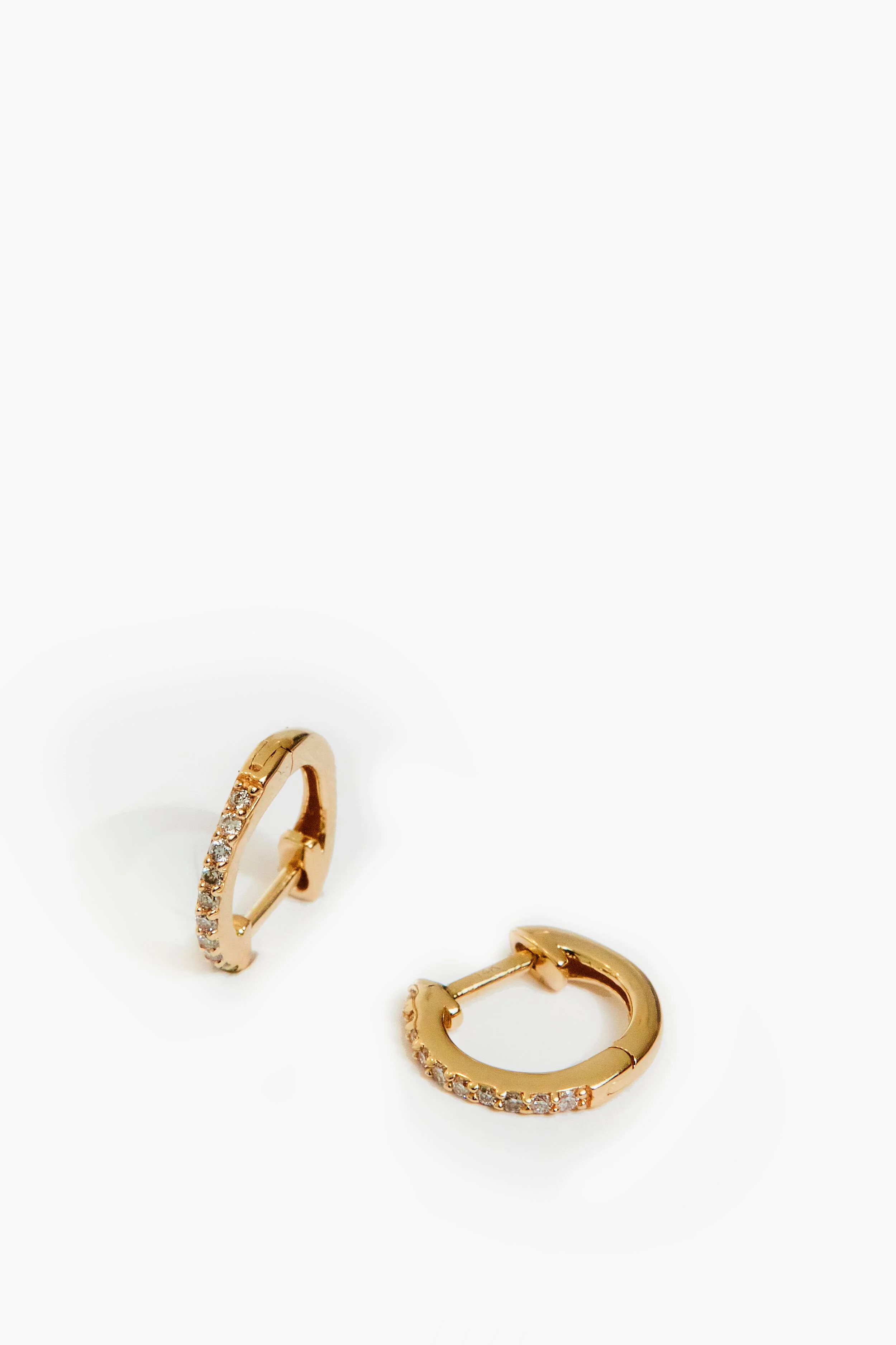 Gold and Pave Diamond Huggies | Tuckernuck (US)