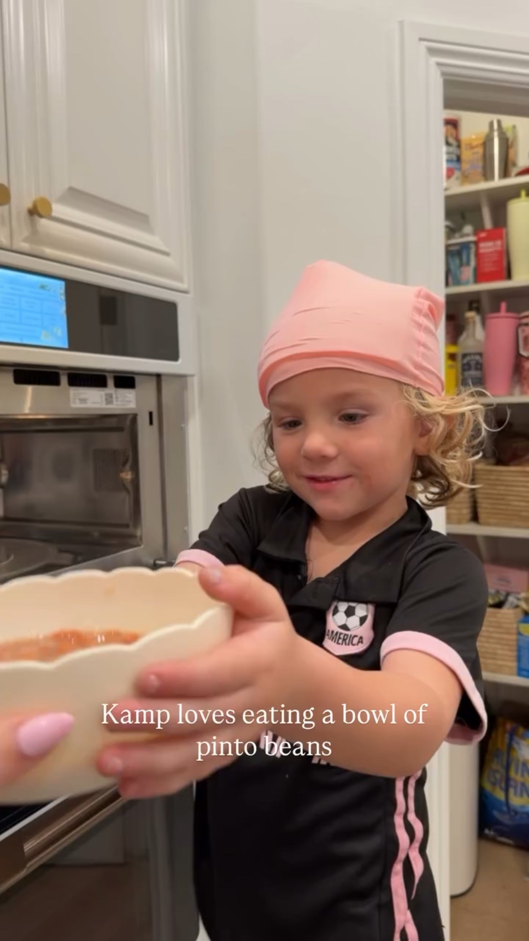 Kamp loves eating a bowl of pinto beans