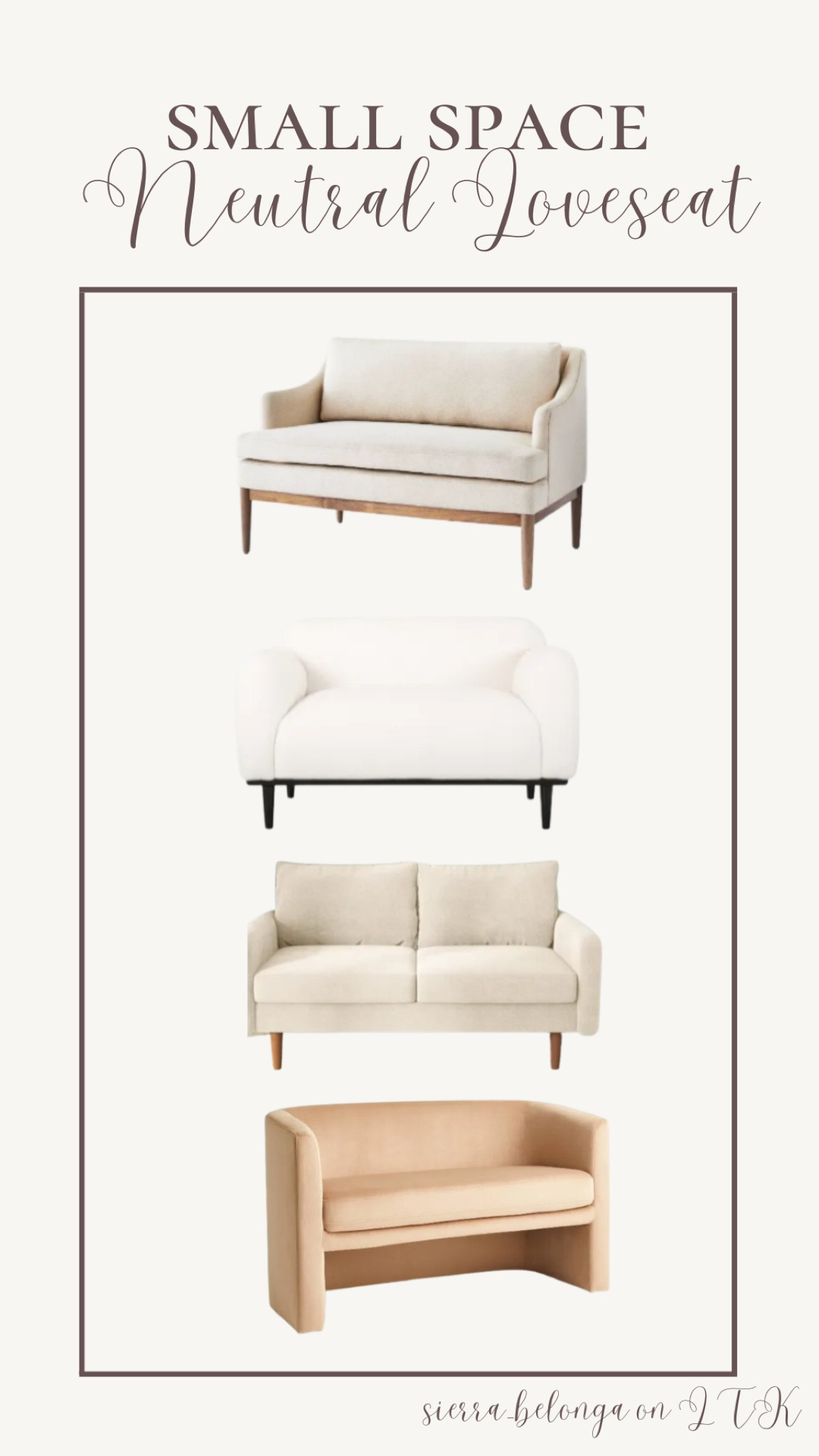 Space saving furniture! Neutral loveseats 

#LTKhome #LTKFind