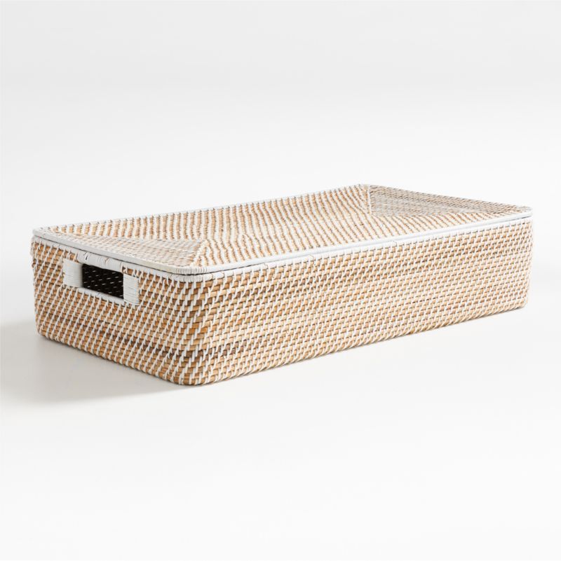 Sedona White Under Bed Storage Basket + Reviews | Crate & Barrel | Crate & Barrel