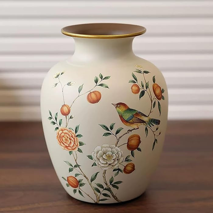 Ceramic Flower Vase, Vintage Home Decor Vases, Farmhouse Decorative Vases for Table, Shelf Booksh... | Amazon (US)