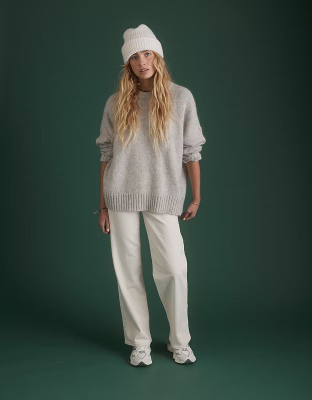 AE77 Premium Mohair Boyfriend Sweater | American Eagle Outfitters (US & CA)