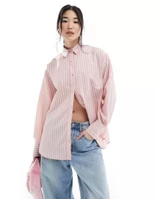 ASOS DESIGN oxford shirt in pink stripe | ASOS | ASOS (Global)