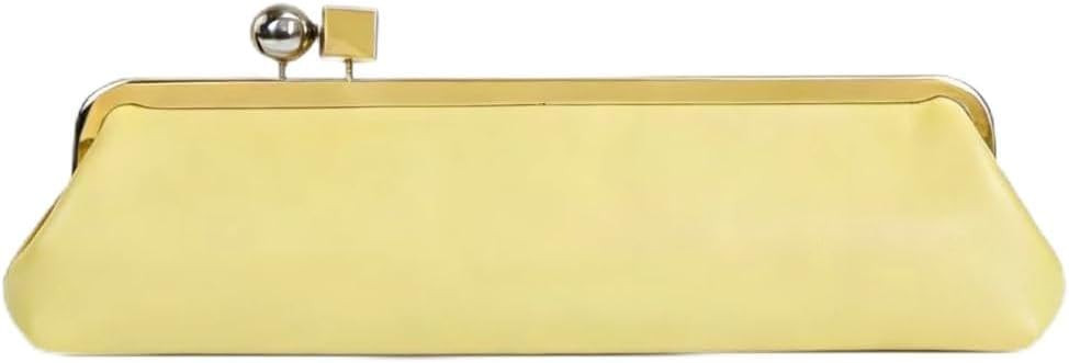 kisslock Clutch Purse, Microfiber Leather Evening Bag with Gold Frame Clasp, Women's Formal Party... | Amazon (US)