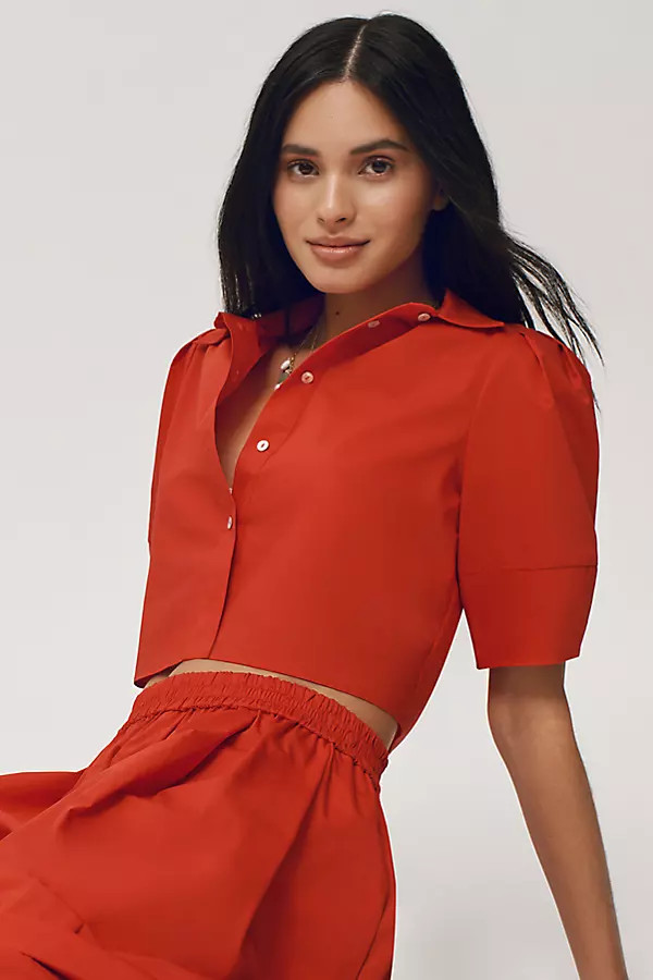 Maeve Lantern-Sleeve Blouse | Anthropologie (US)