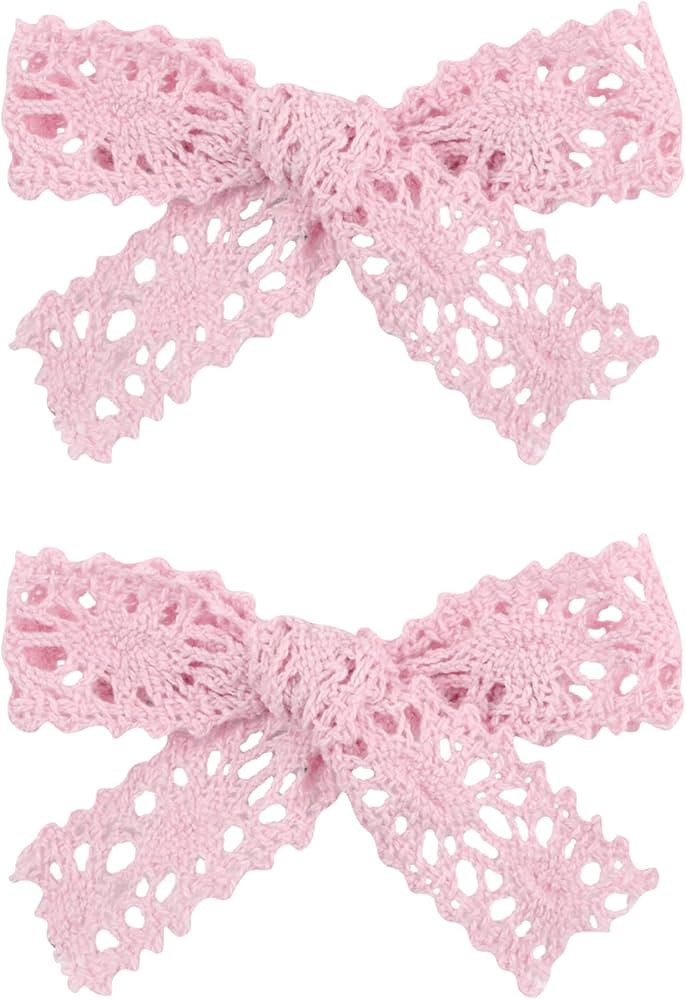 lace Hollow Hair handmade bows for Toddler Girls,Baby Hair Clips.Headdress Hair Accessories.(FJ39... | Amazon (US)