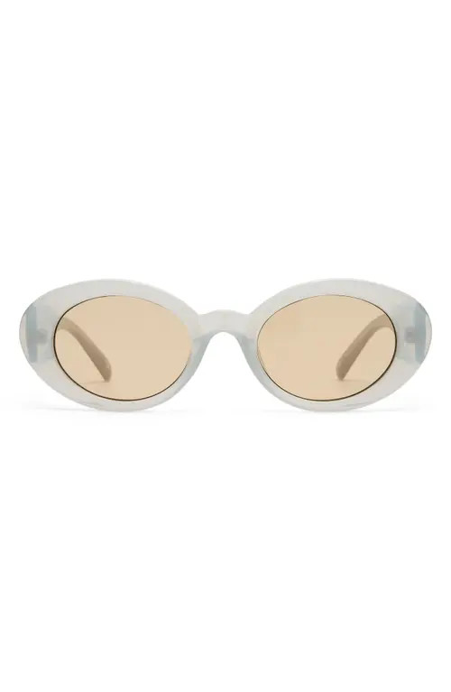 Le Specs Nouveau Vie 50mm Oval Sunglasses in Cloud/mocha Mono at Nordstrom | Nordstrom