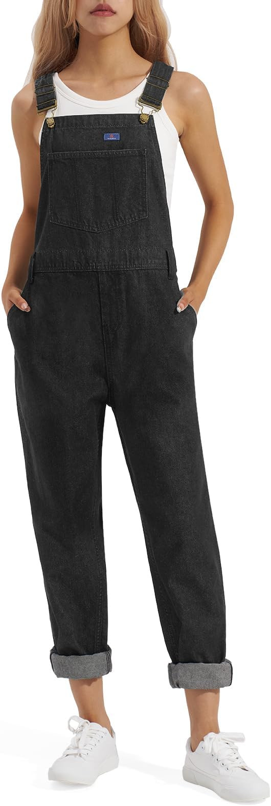 HISEA Womens Denim Bib Overalls, Women's Relaxed Fit Casual Jean Overall Workwear with Adjustable... | Amazon (US)