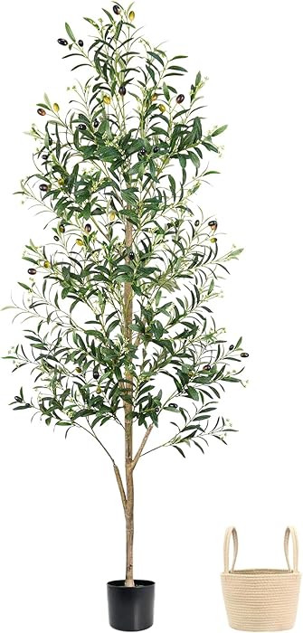 Caxchiling Faux Olive Tree 6FT, Artificial Potted Tree with Planter, Silk Plants Indoor Outdoor, ... | Amazon (US)