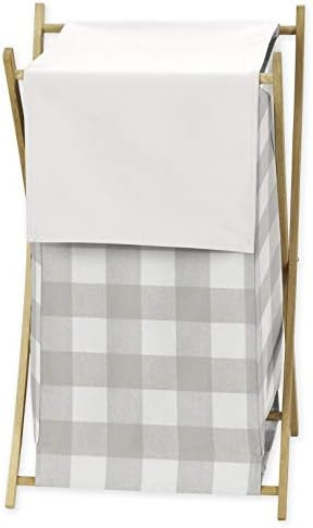 Sweet Jojo Designs Grey Woodland Plaid Baby Kid Clothes Laundry Hamper - Gray White Rustic Buffal... | Amazon (US)