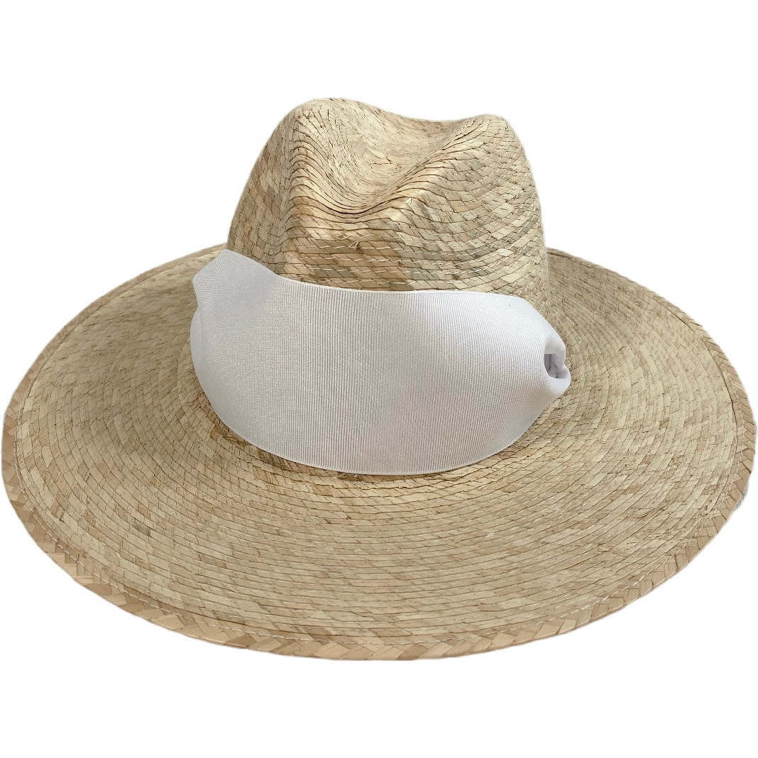 Women's Zinnia Wide & Short Brim Tennis & Croquet Ribbon Sun Hat, White | Maisonette
