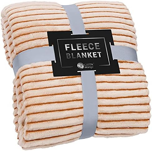 Throw Blanket for Couch - 50"x60", Lightweight, Mustard and White - Soft, Plush, Fluffy, Warm, Co... | Amazon (US)