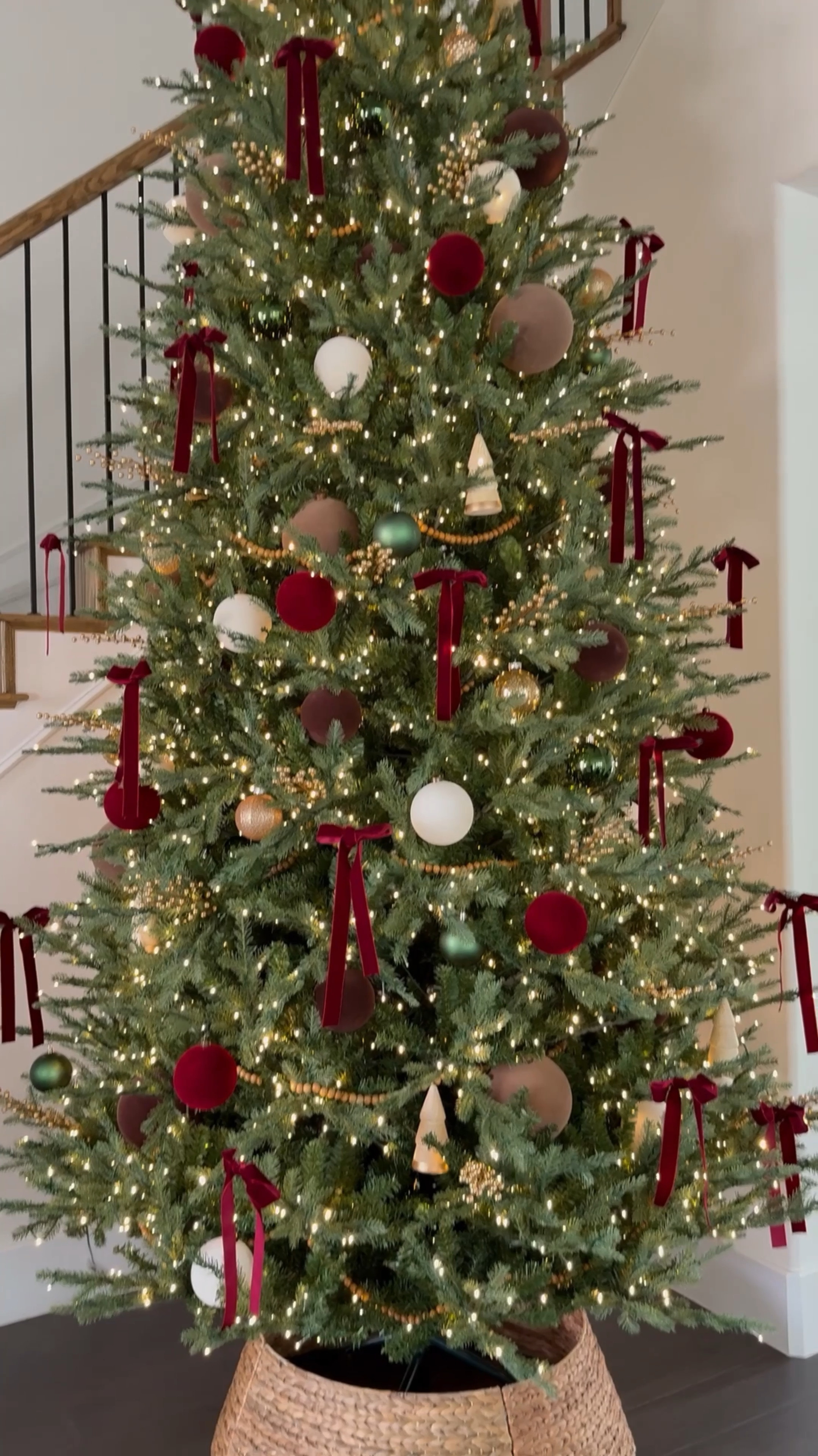 Christmas tree decorations
-  The bows were handmade using the ribbon linked 
- Gold picks and brown ornaments are from Hobby Lobby
- my burgundy ornaments are the shatterproof version linked but I will add similar options too

#LTKHome #LTKSeasonal #LTKHoliday