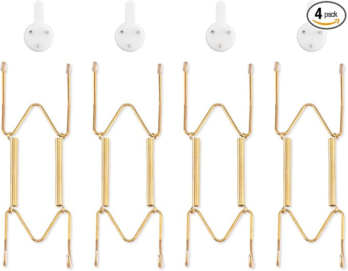 Bilillo 4 Pack Plate Hangers for The Wall, Suitable for 6-8 inch Art Plate, Stainless Steel Invis... | Amazon (US)