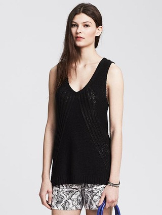 Banana Republic High/Low Sweater Tank Size M - Black | Banana Republic US