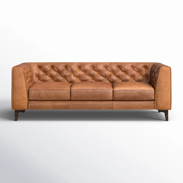 Peale 89'' Full-Grain Genuine Italian Leather Sofa | Wayfair North America