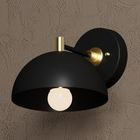 Dome Shade Wall Sconce - Black & Brass Single Light Mid Century Modern Fixture Contemporary Vanity Lighting Ul Listed [Orem] | Etsy (US)