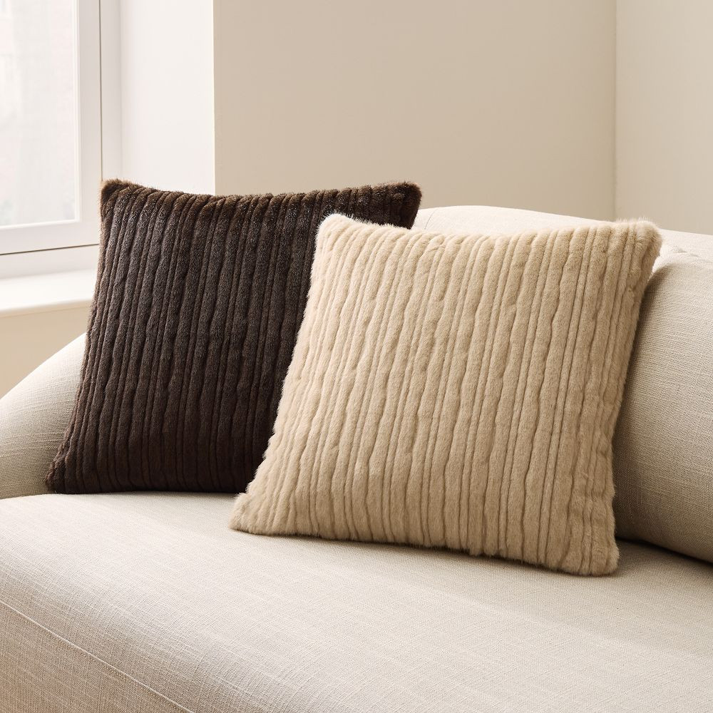 Faux Fur Textured Channel Pillow Cover | West Elm (US)
