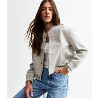 Women's Grey Soft Bomber Jacket New Look | New Look (UK)