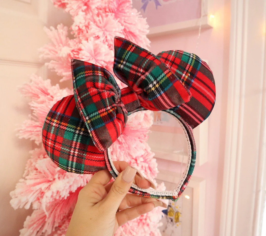 Velvet Plaid Ears - Etsy | Etsy (US)