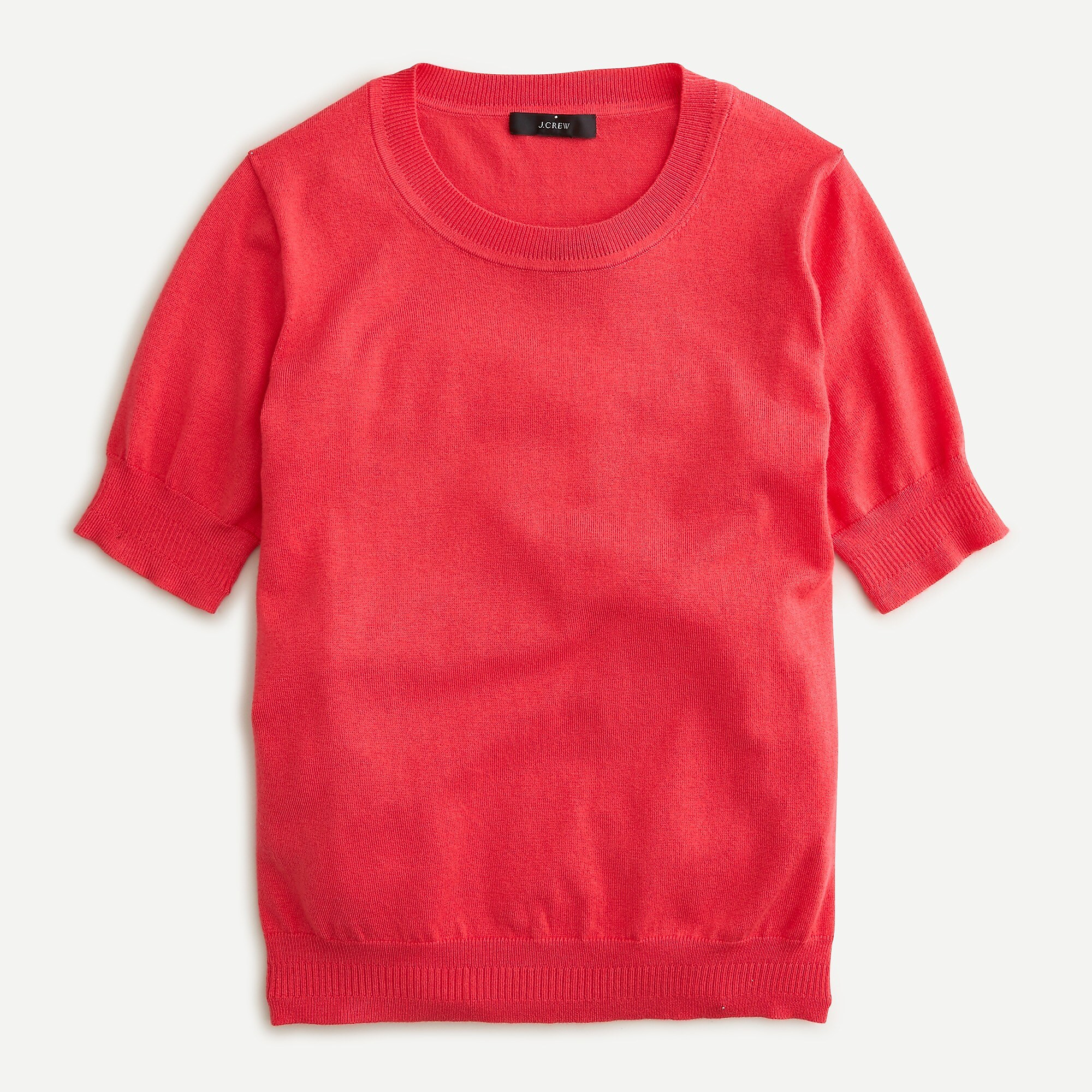 Short-sleeve silk-blend crewneck sweater | J. Crew US
