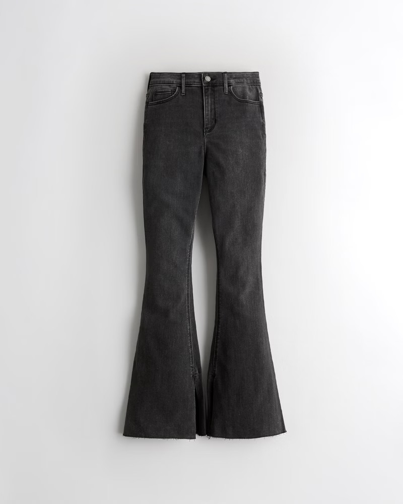 Women's High-Rise Black Flare Jeans | Women's Clearance | HollisterCo.com | Hollister (US)