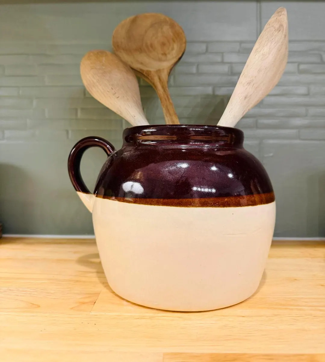 USA Stoneware Crock With Handle | Mid-century American Pottery - Etsy | Etsy (US)