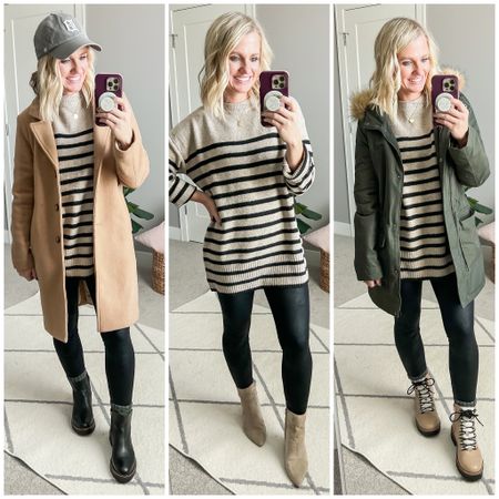 Outfit ideas from mom-friendly winter capsule wardrobe. Head over to thriftywifehappylife.com for more details!

#LTKsalealert #LTKstyletip #LTKSeasonal